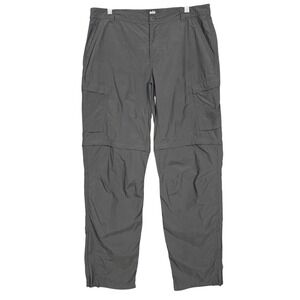 REI Pants Mens 38x36 Fits 38x34 Gray Relaxed Fit Hiking Cargo Convertible Shorts